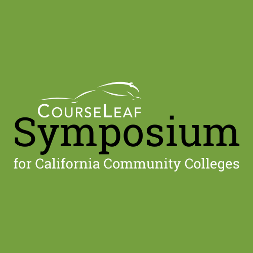 CourseLeaf Symposium for California Community Colleges (colored background)